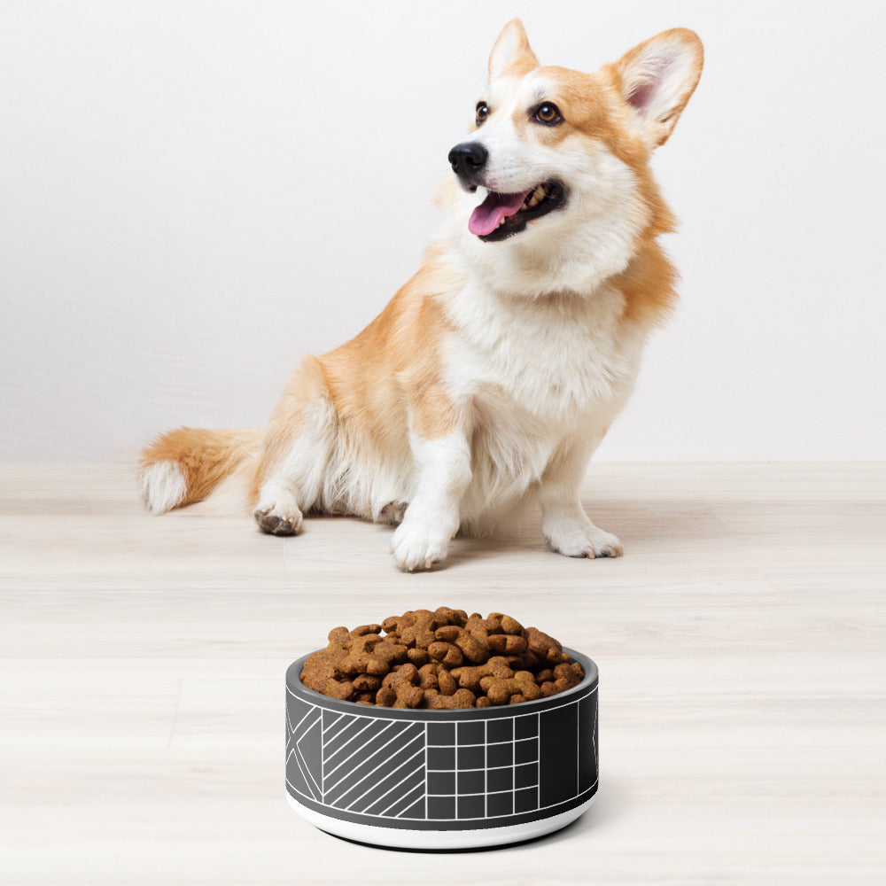 Navy Beach Black 32oz Pet Bowl