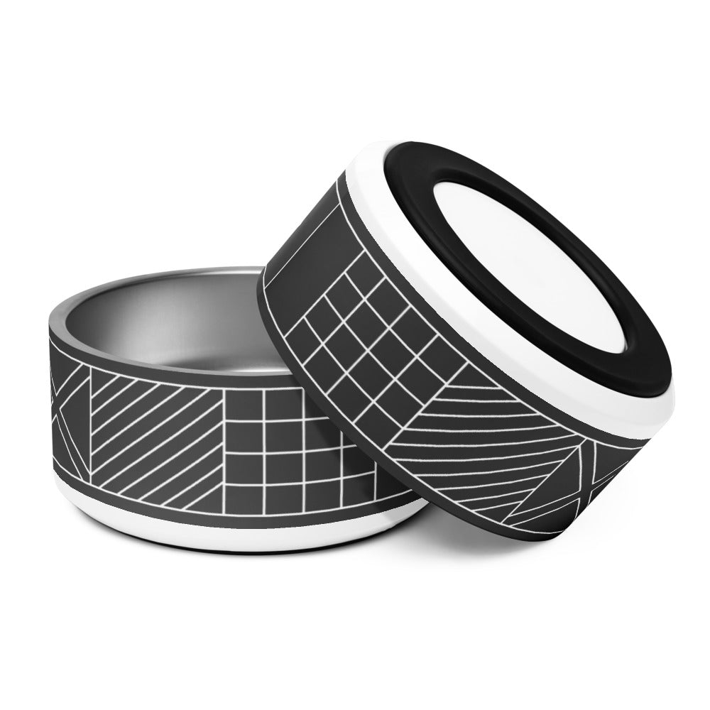 Navy Beach Black 32oz Pet Bowl
