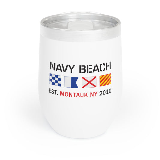 Navy Beach Chill Wine Tumbler
