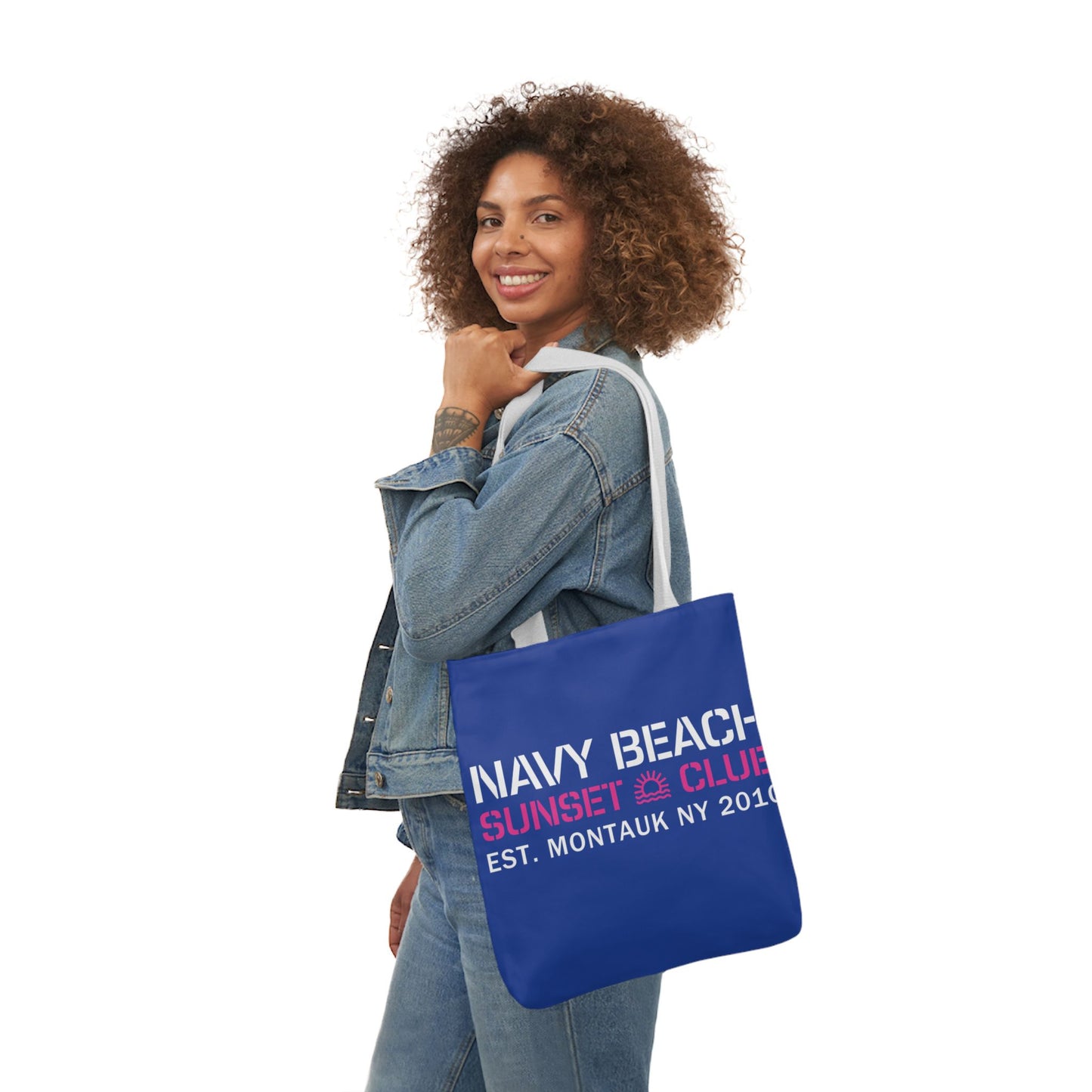 Sunset Club Navy Blue Canvas Tote