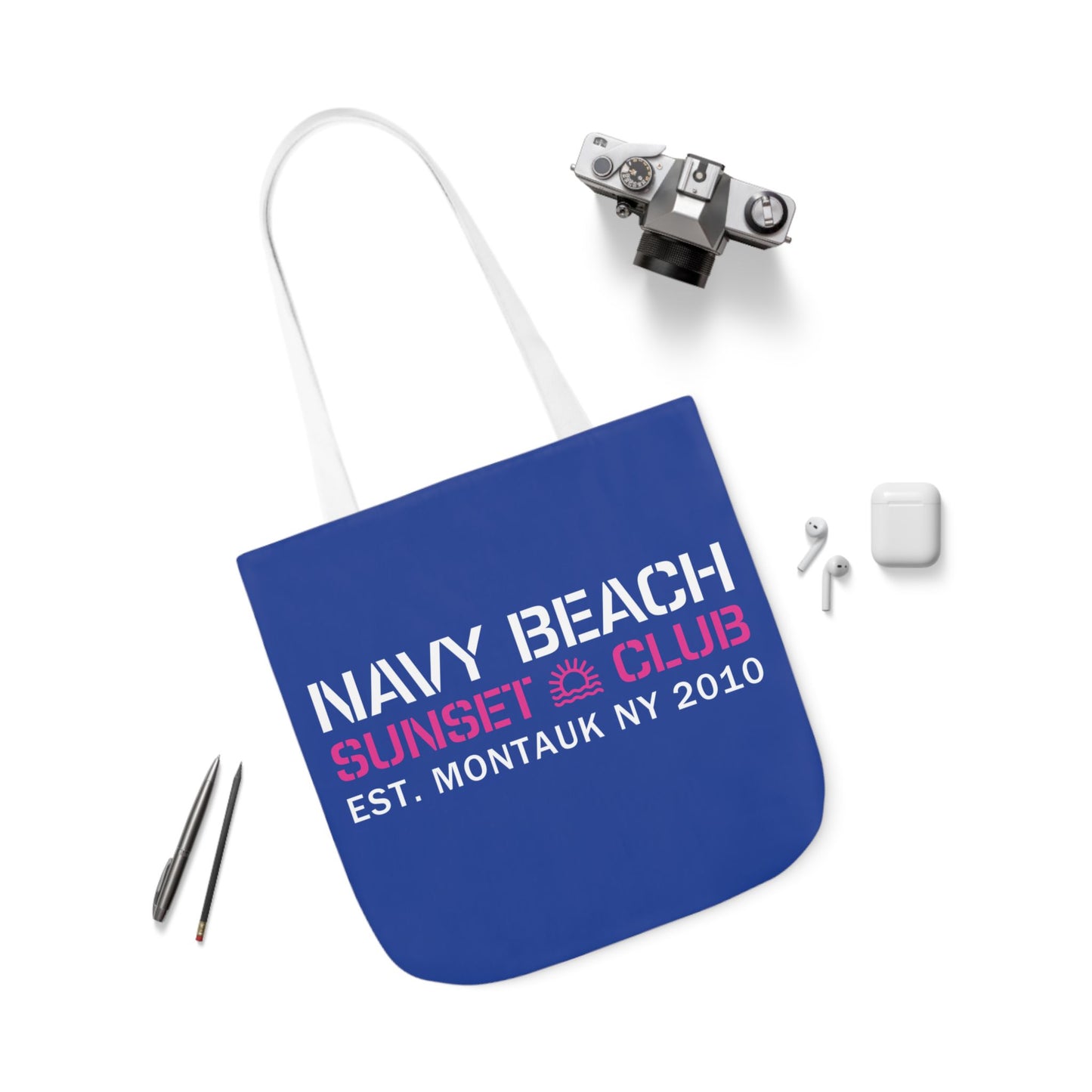 Sunset Club Navy Blue Canvas Tote