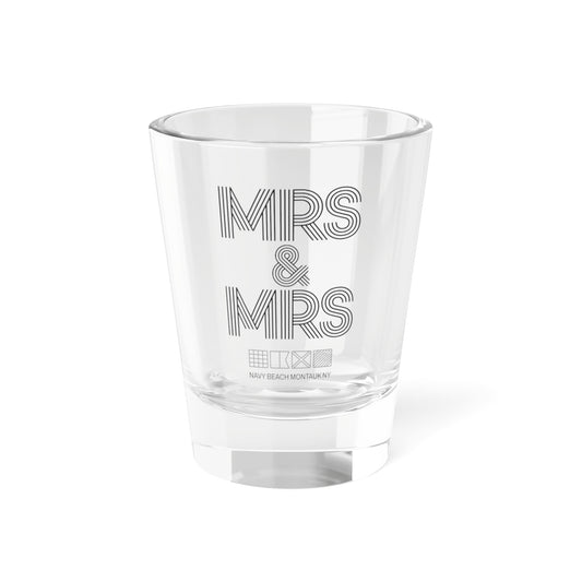 Mrs & Mrs Navy Beach Weddings Shot Glass