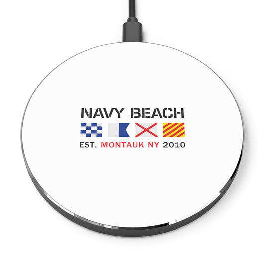 Navy Beach White Wireless Charger