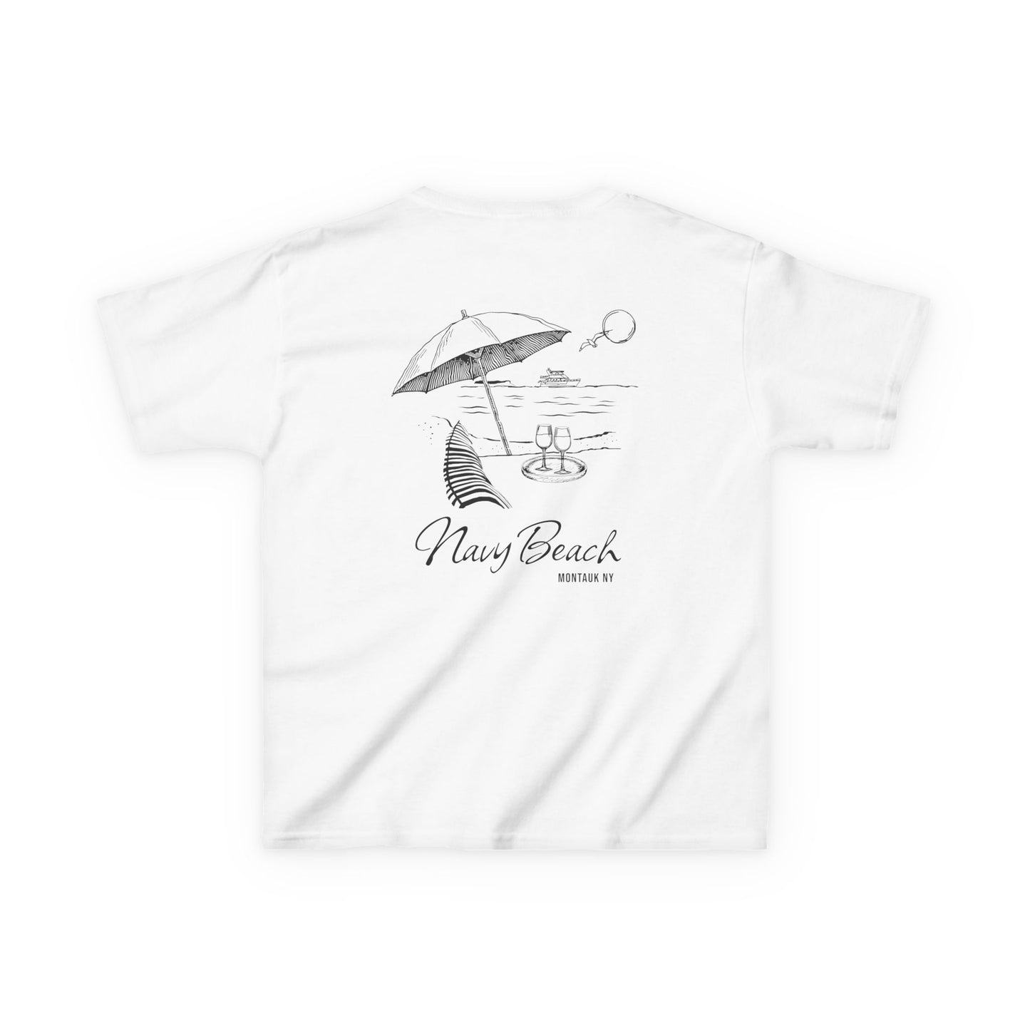 Navy Beach Scene Kids Heavy Cotton™ Tee