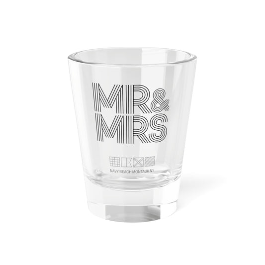 Mr & Mrs Navy Beach Weddings Shot Glass