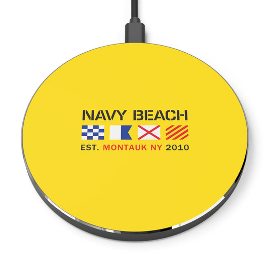 Navy Beach Yellow Wireless Charger
