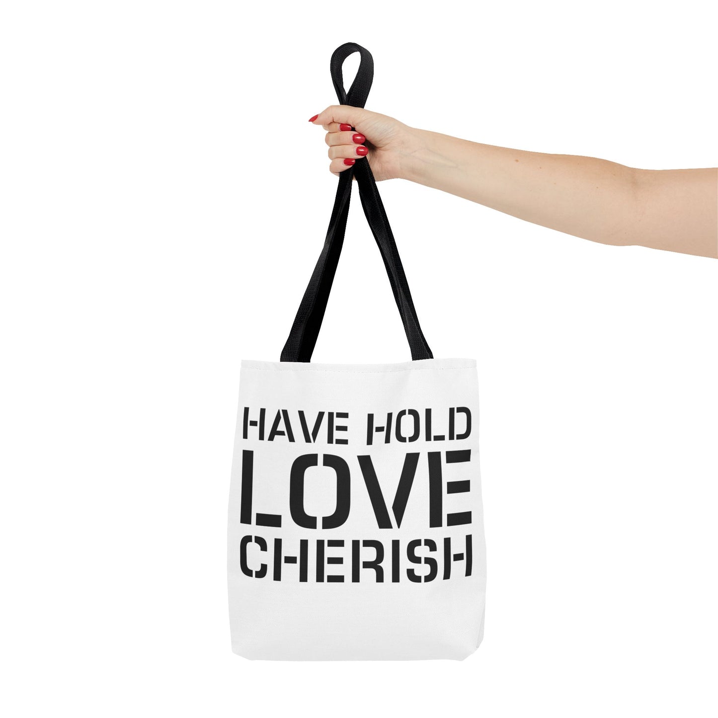 Have Hold Love Cherish Navy Beach Weddings Tote
