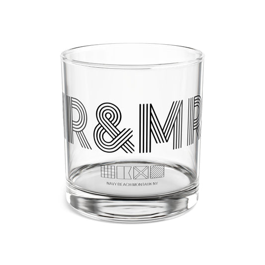 Mr & Mrs Navy Beach Weddings Rocks Glass