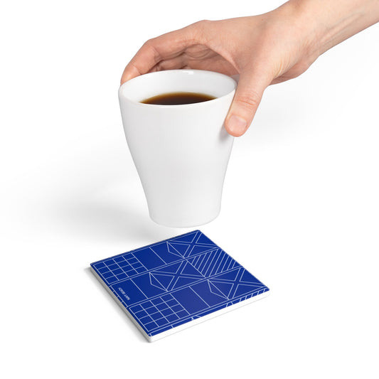 Navy Beach Blue Ceramic Coaster