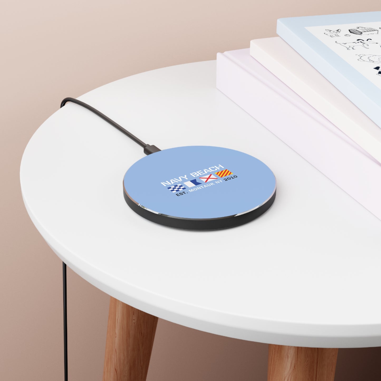 Navy Beach Sky Blue Wireless Charger