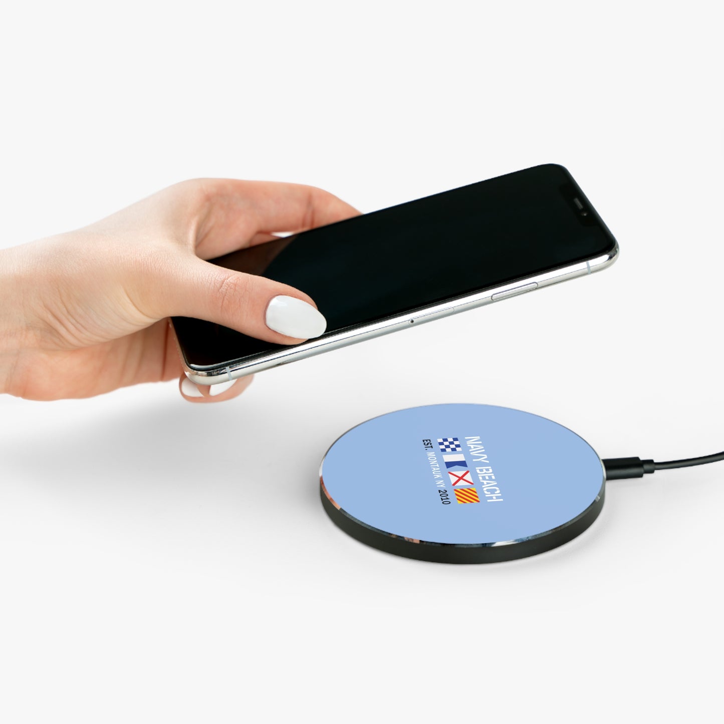 Navy Beach Sky Blue Wireless Charger