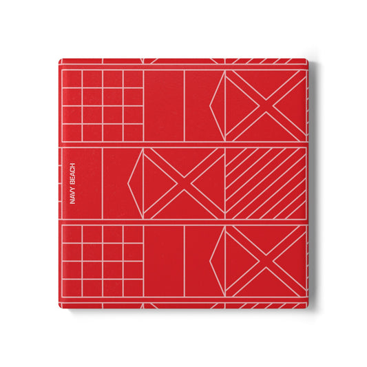 Navy Beach Red Ceramic Coaster