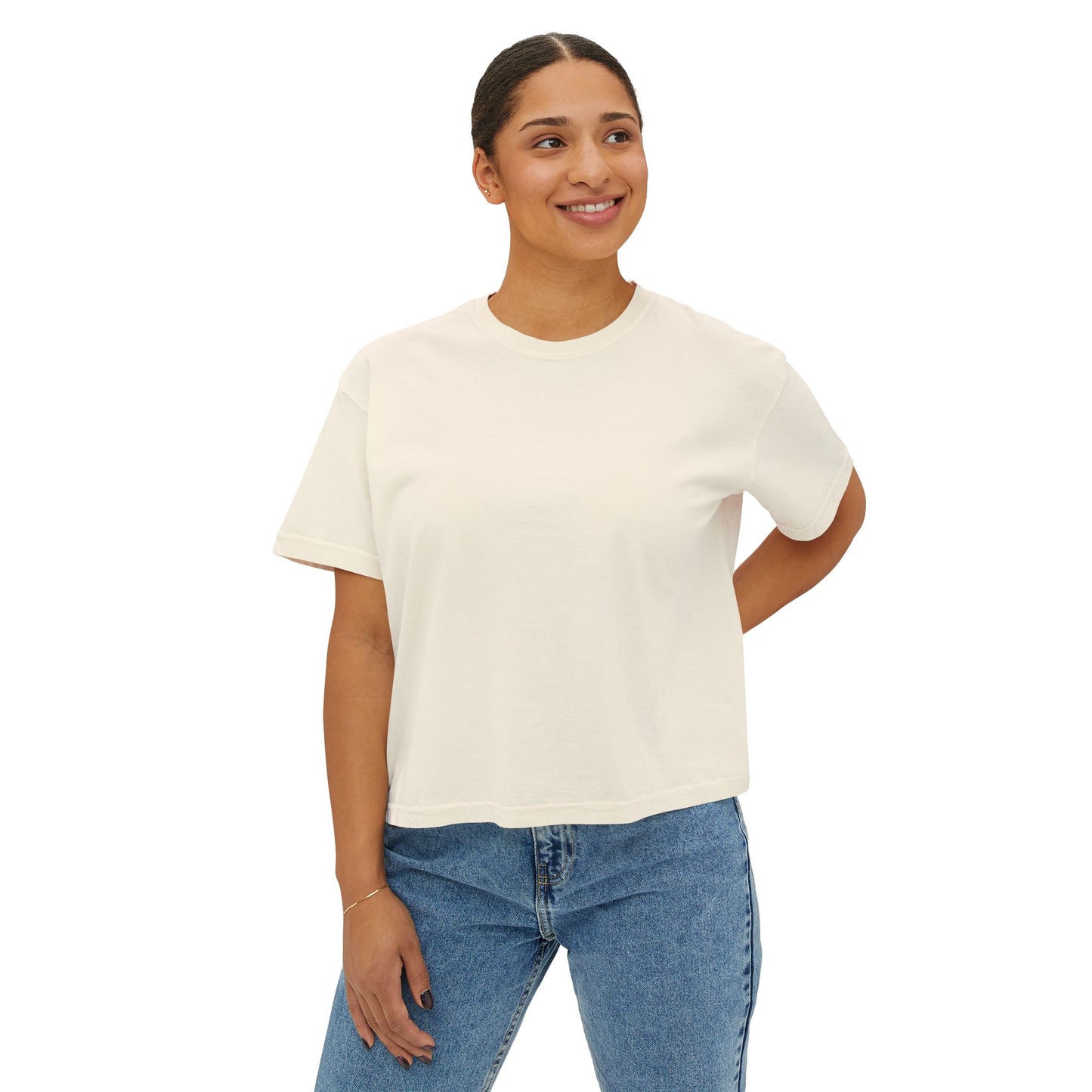 Navy Beach Scene Women's Boxy Tee