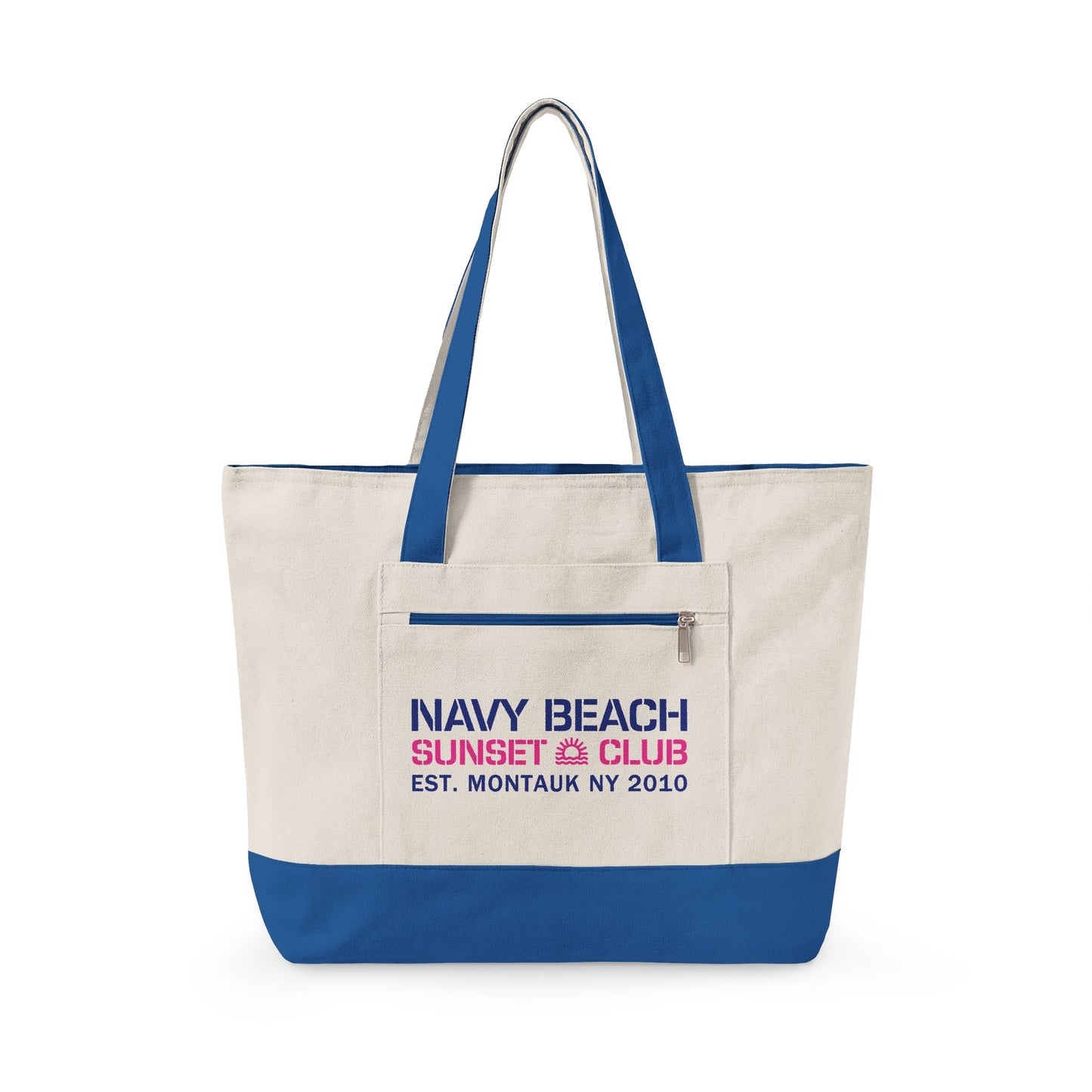 Sunset Club Zippered Canvas Tote