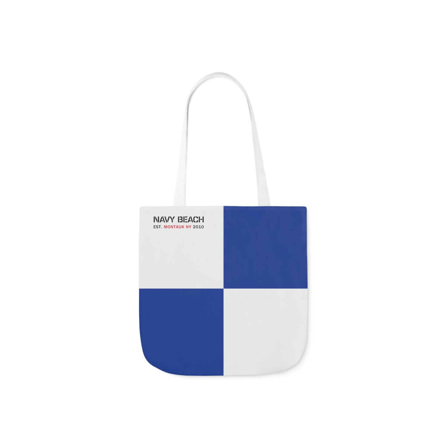 Navy Beach N Flag Canvas Tote