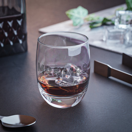 Mr & Mrs Navy Beach Weddings Whiskey Glass