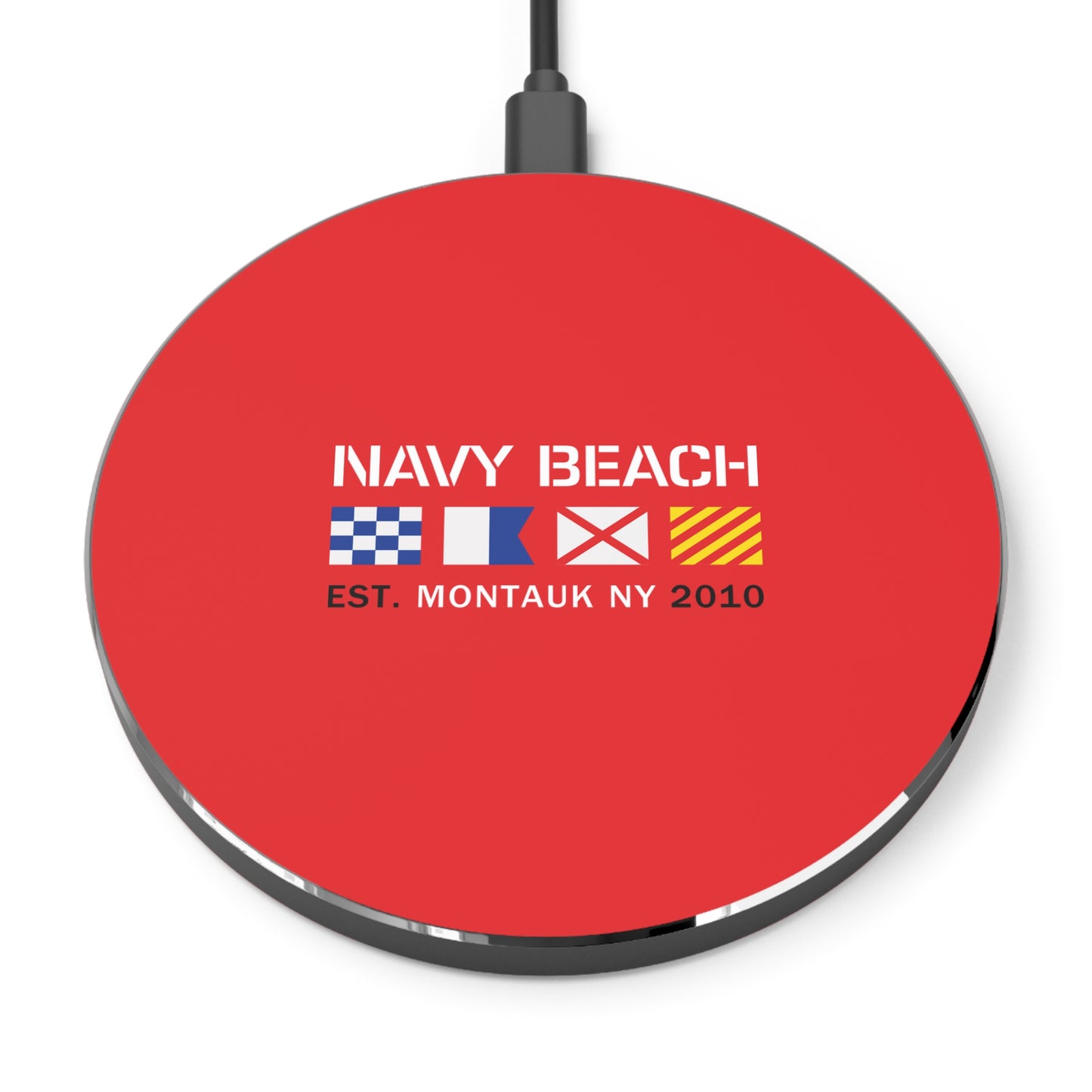 Navy Beach Red Wireless Charger