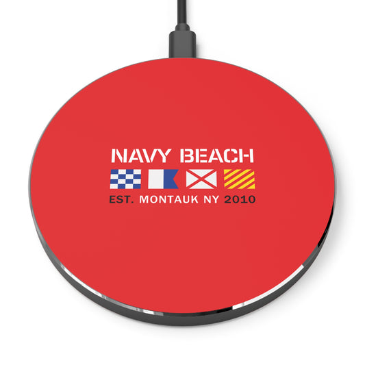 Navy Beach Red Wireless Charger
